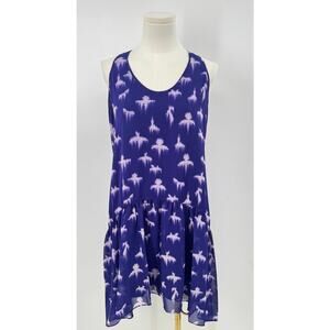 Rebecca Taylor Free Bird Dress Purple Indigo Shibori Sleeveless Slipdress 6 NWT